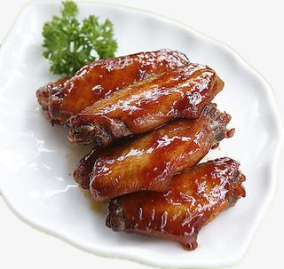 一盘香喷喷的烤鸡翅免抠