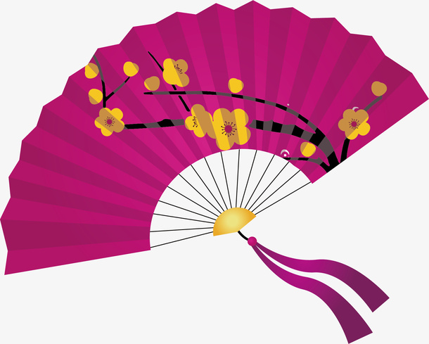 梅花跳广场舞扇子免抠