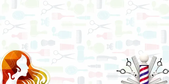 理发工具美发理发店护理海报背景素材高清