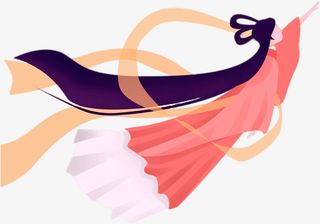 嫦娥奔月手绘卡通免抠