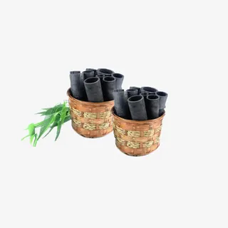 篮子装竹炭免抠