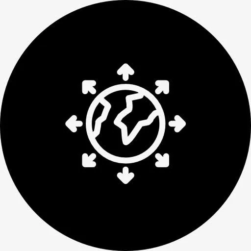 世界地球仪环绕的箭头圈图标免抠