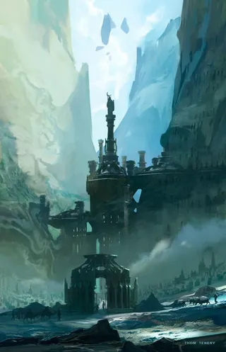 手绘玄幻小说落石免抠