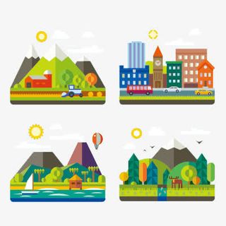 旅游图标素材设计免抠