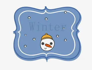 蓝色卡通标题边框免抠