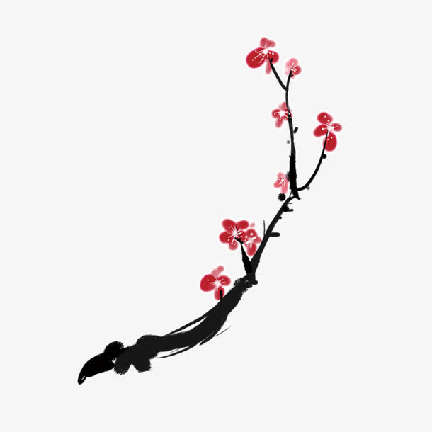 红色梅花免抠