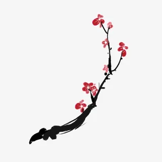 红色梅花免抠