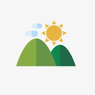 卡通日出景观免抠