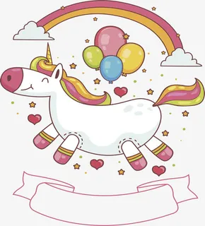 可爱的独角兽封面免抠