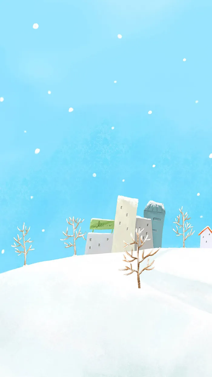 蓝色小清新下雪H5背景高清