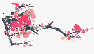 中式风格梅花免抠