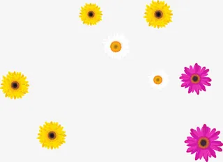 彩色漂浮创意花朵春天免抠