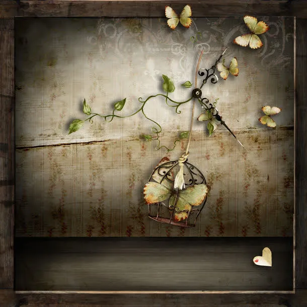 蝴蝶与怀旧背景