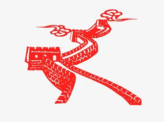 长城剪纸免抠素材免抠
