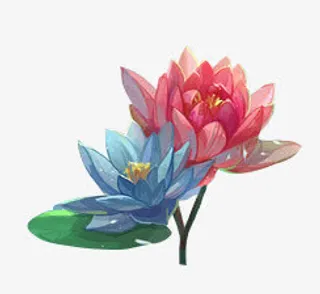 红色荷花装饰免抠