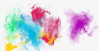 彩色泼墨彩虹图案免抠