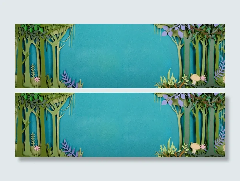 小清新简约手绘春装banner背景高清