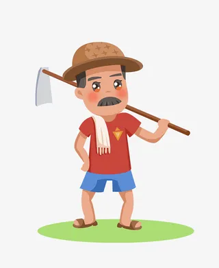 五一劳动节农民伯伯免抠