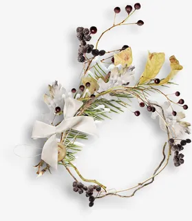 圣诞树枝叶枯枝圆环免抠