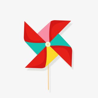 六一儿童节创意字体节日海报 大风车免抠