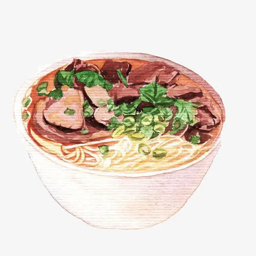 牛肉面手绘画素材图片免抠