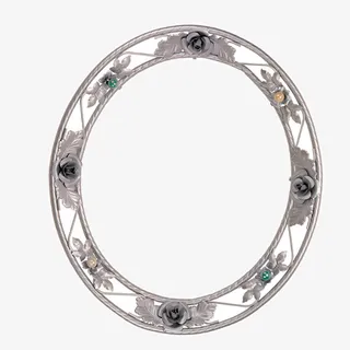 圆形花边复古镜框免抠