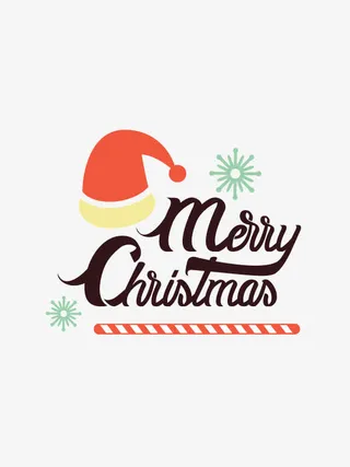 圣诞节文字装饰矢量图免抠
