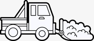 卡通手绘推土机车子矢量图免抠