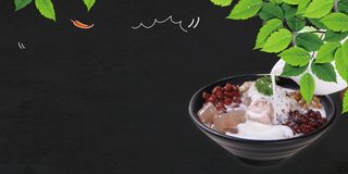 海南美食展板海报背景素材高清