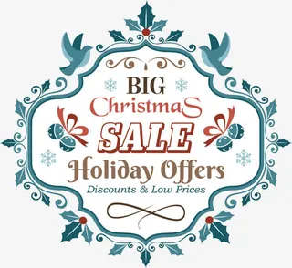 矢量圣诞大促销标签免抠