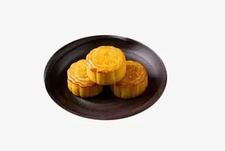 黑色盘子美味流心月饼免抠