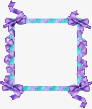 紫色丝带边框免抠