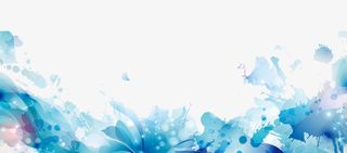 蓝色唯美水墨花朵装饰背景