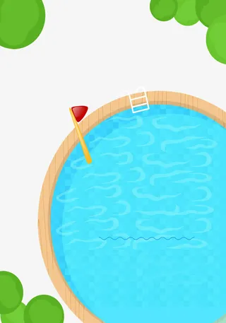 清新游泳培训海报设计免抠