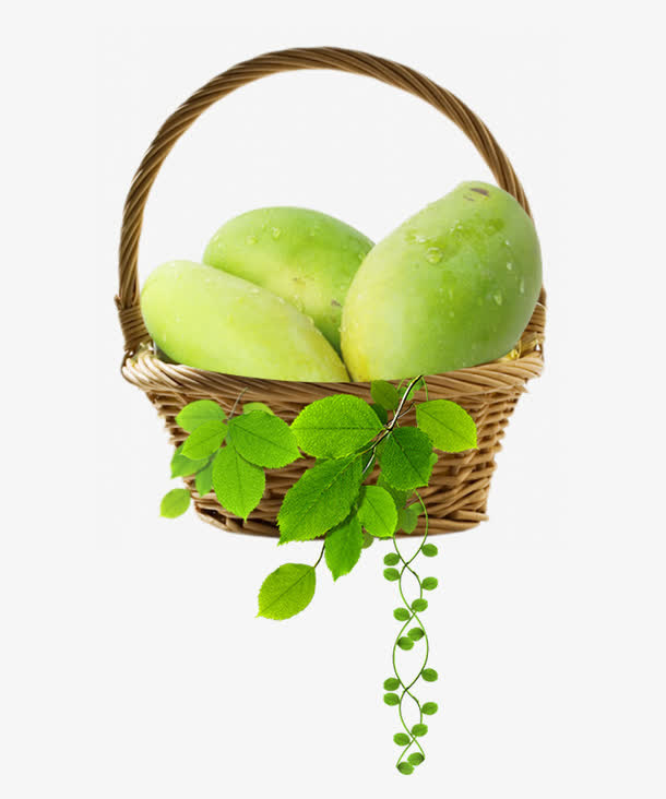 进口生鲜水果一篮子芒果免抠