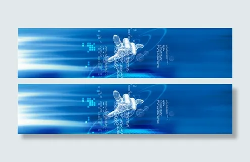 科技数码梦幻背景banner免抠