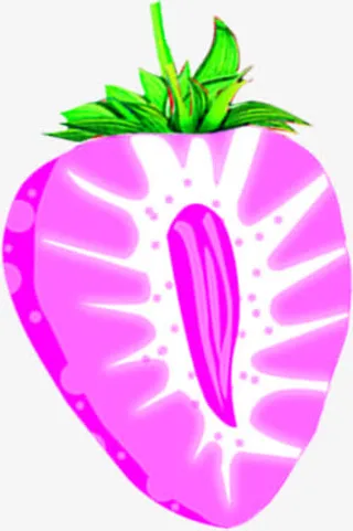 手绘粉色卡通草莓免抠