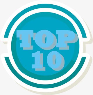 卡通蓝色圆形TOP10排名标签免抠