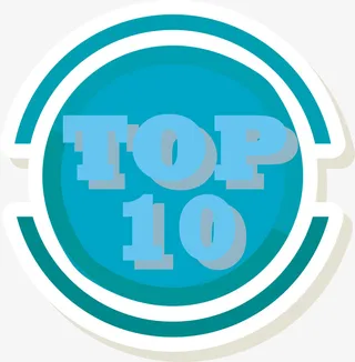 卡通蓝色圆形TOP10排名标签免抠