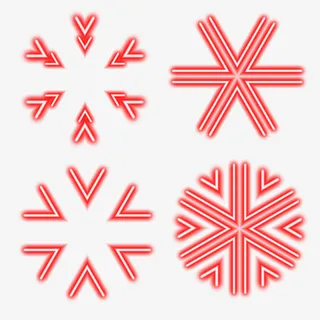 六边形霓虹线条花纹免抠