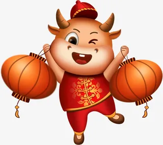 牛年素材小牛免抠