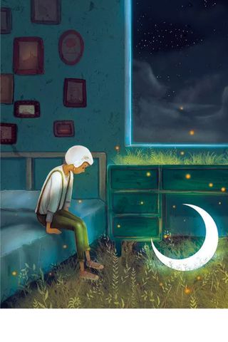 插画风格关爱自闭症儿童海报高清