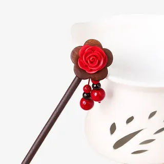 江南红玛瑙流苏步摇免抠