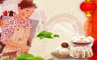 除夕团圆饭背景素材高清