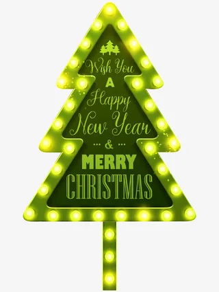 圣诞节发光树免抠