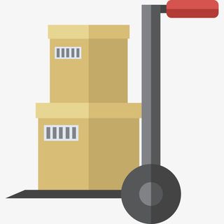 物流手推车退货示意图图标免抠