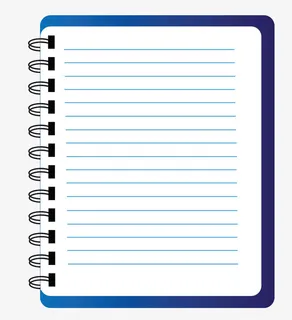 手绘蓝色活页笔记本免抠