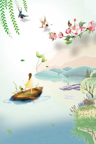 简约小清新春天海报高清