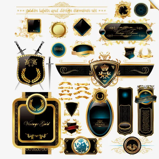 矢量欧式花纹免抠