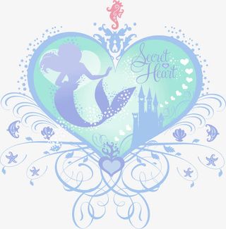 清新蓝色爱心图案免抠